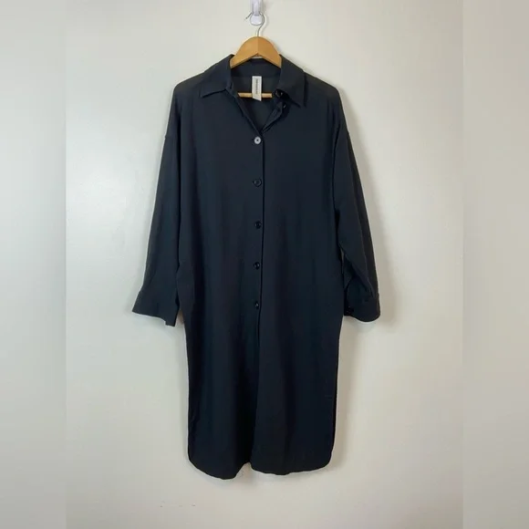 DRYKORN for Beautiful People Tarani Contemporary Cotton Shirt Dress in BLACK - Picture 9 of 10